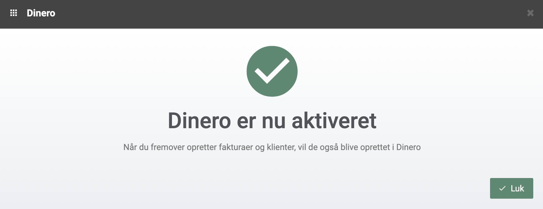 Dinero aktiveringsside