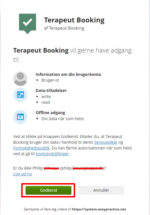 Dinero integration accept page