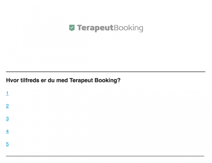 Spørgeskema i Terapeut Booking