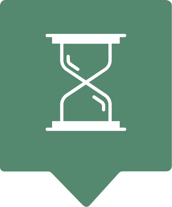Oprydnings ikon udformet som timeglas