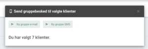 Gruppebesked i Terapeut Booking