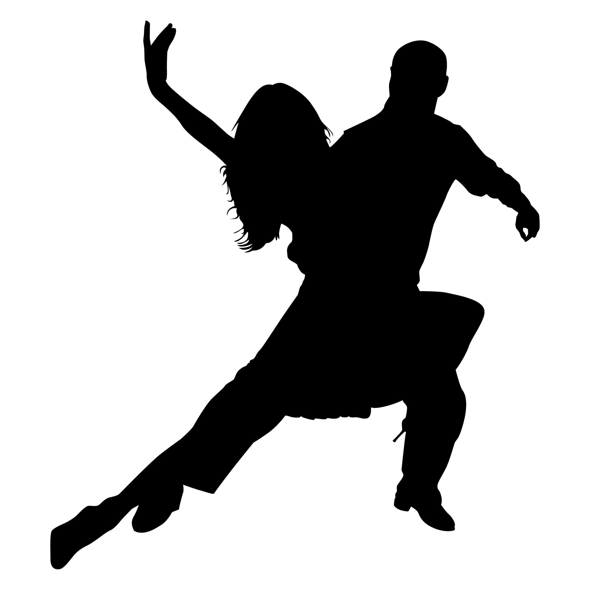 silhouet af mand og kvinde der danser