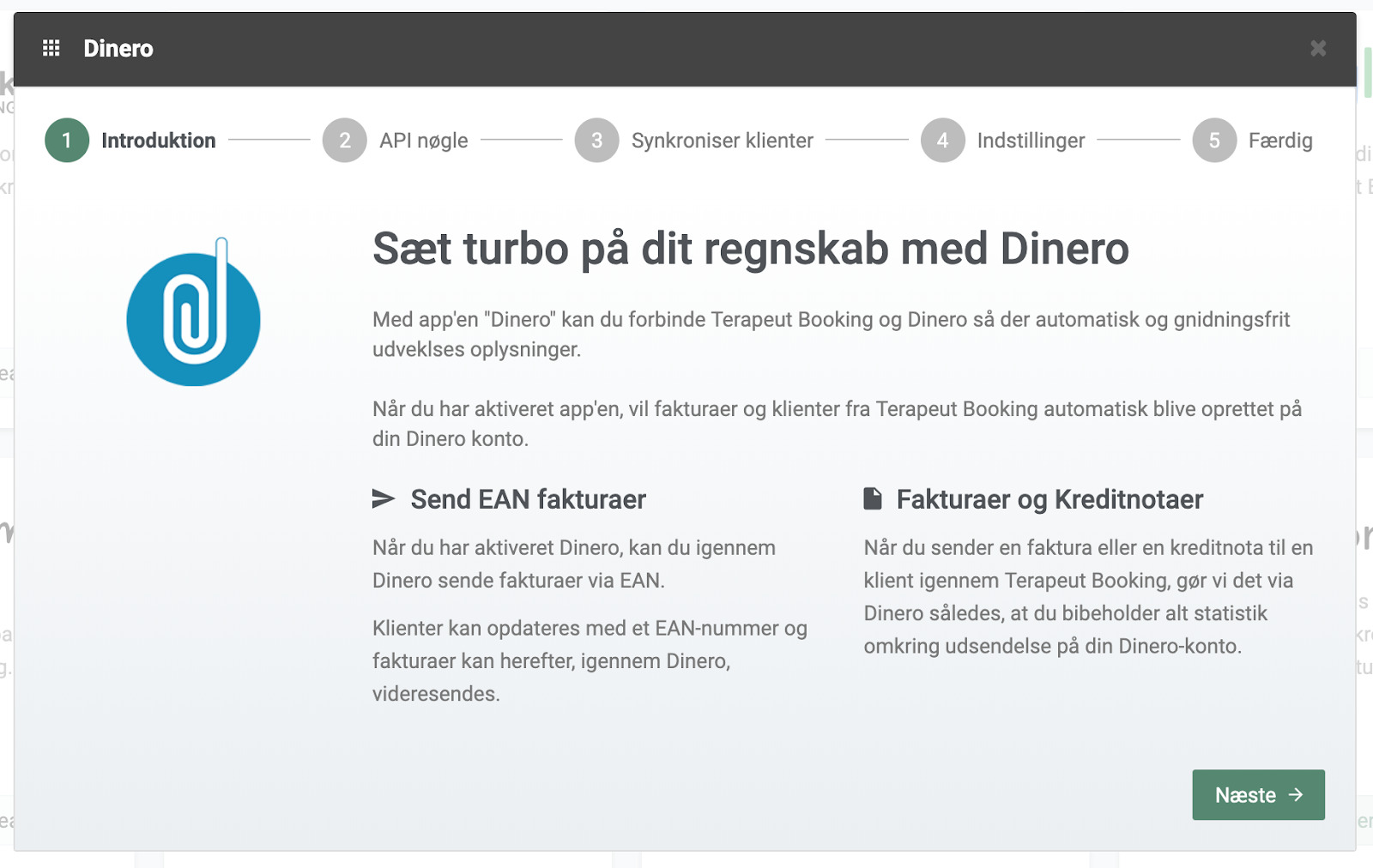 Introduktion til Dinero i vores Apps-menu