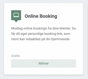 Online booking under "apps"