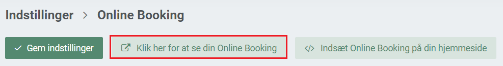 Knap til at se din Online Booking