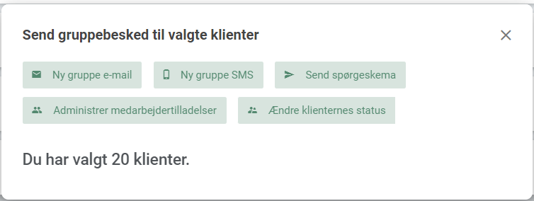 Send gruppebesked i Terapeut Booking