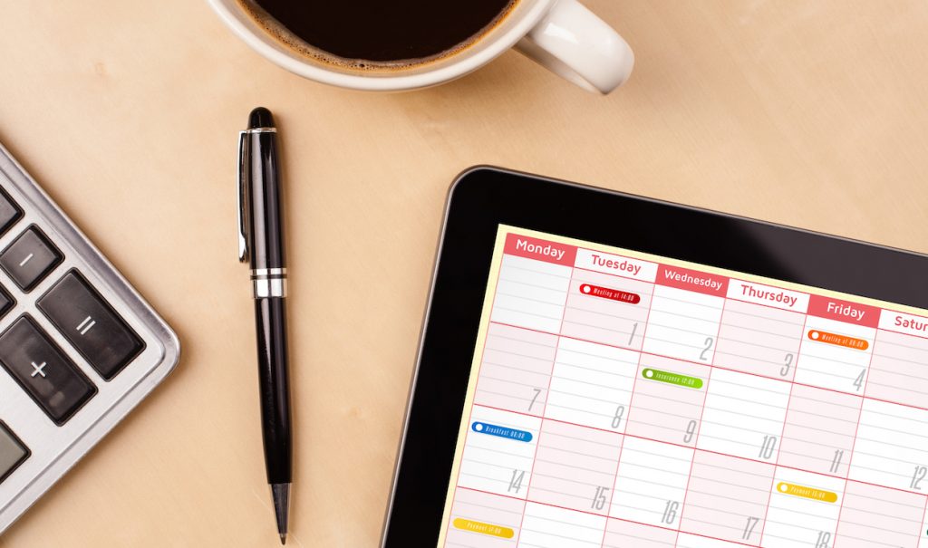 Kalender og kuglepen