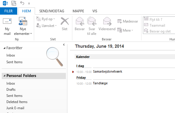 Terapeut Booking Microsoft Outlook 2013 synkronisering